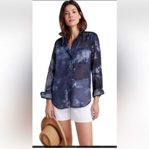 Anthropologie /Pilcro The Cate Blue Tie-Dye Button-Down Shirt